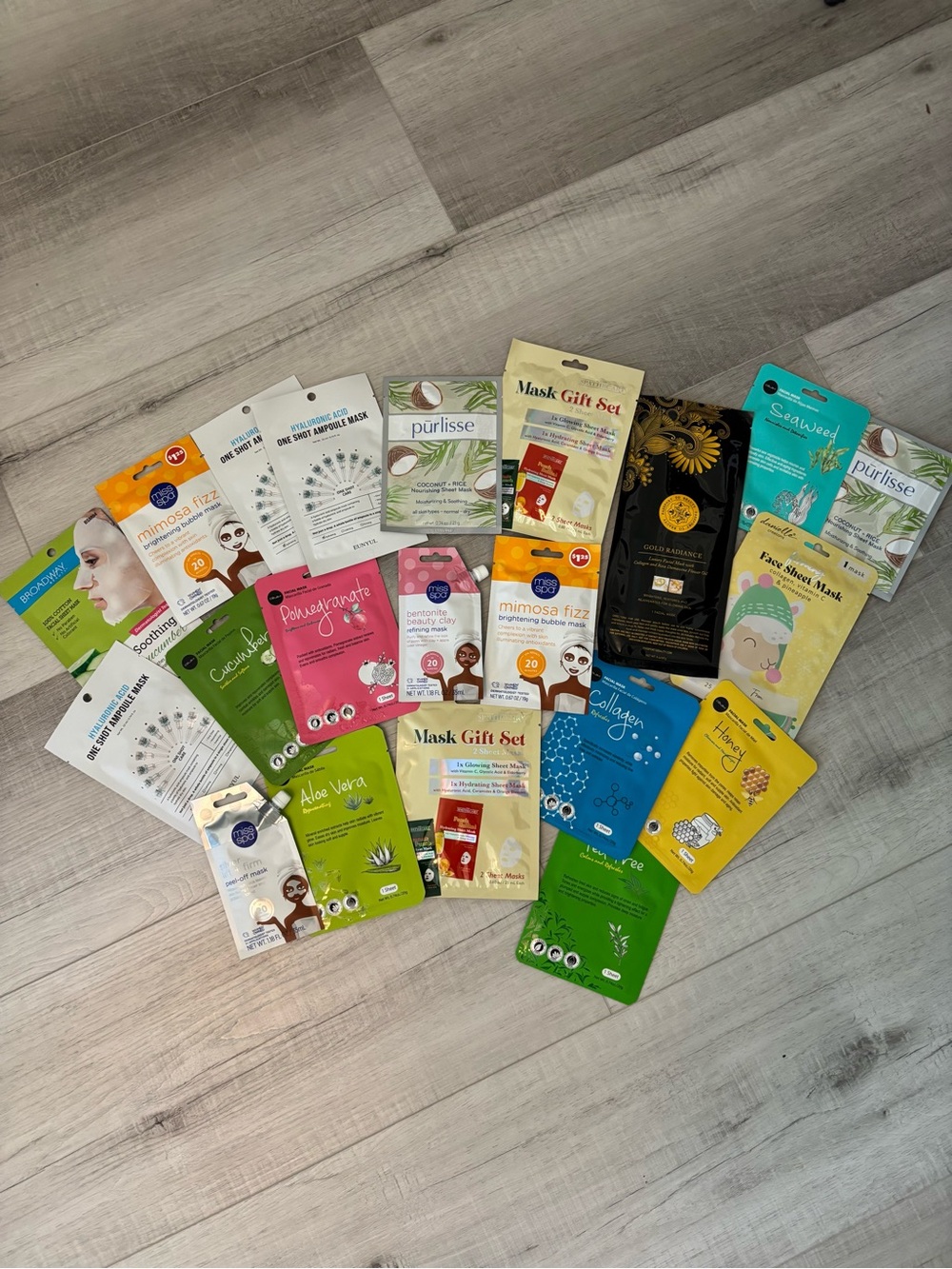21 Pc Beauty Mask Bundle Face Sheet Masks Purlisse Miss Spa Spa Gift Lot